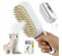 A Rechargeable 3 in 1 Multifunctional Cat Grooming Brush - Self Cleaning Steam Brush for Massage and Pet Hair Removal