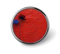 A Red Brick Wall Round Badge Personalized Metal Lapel Pin Badges Fit Clothing Bags Hat Humorous Printed Brooch Badge Party Decorations Accessories for Men Women