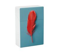 A Red Feather Cigarette Case Anti-Squeezing Waterproof Cigarette Packing Box with Lightweight Pocket Cigarette Storage Case for Men Women Gifts