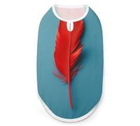 A Red Feather Dog Shirt Quick Dry Breathable Pet T-Shirt Soft Stretchy Sleeveless Vest Dog Apparel XL