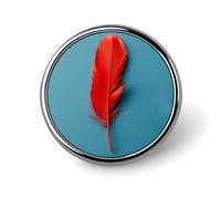 A Red Feather Round Badge Personalized Metal Lapel Pin Badges Fit Clothing Bags Hat Humorous Printed Brooch Badge Party Decorations Accessories for Men Women