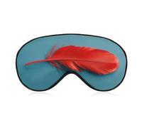 A Red Feather Sleep Mask Light Block-Out Eye Mask for Side Sleeper Pressure-Free Soft Night Blindfold with Adjustable Strap Breathable Sleep Eye Cover for Travel