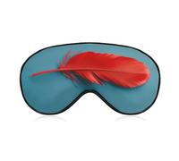 A Red Feather Travel Eye Mask Blackout Eye Mask for Sleeping Airplane Eyemask with Adjustable Strap Sleep Masks for Women Men Soft Night Blindfold Eyemask