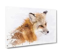 A Red Fox V3 Canvas Print | Gallery Wrapped 30mm Frame Wall Art | 24x16 inches | Ready to Hang | Modern Animals Picture | Living Room Bedroom Lounge Office