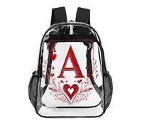 A Red Heart Poker Clear Backpack Stadium Events Transparent Bag PVC