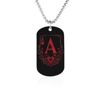 A Red-Heart Poker Men's Pendant Necklace for Women Customizable Jewelry Dog Tag Memorial Necklaces