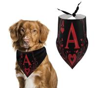 A Red-Heart Poker Pet Bandana Dogs Triangle Scarf Cats Handkerchief Puppy Costume