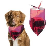 A Red Moon Dog Bandana Triangle Dog Scarf Washable Polyester Dog Bibs Cute Pet Bandana for Medium Large Dogs Puppy and Cats