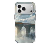 A Red Train Is Driving on The Stone Arch Bridge Case Compatible with iPhone 17/17 Air/17 Pro/17 Pro Max TPU Protective Cover Anti-Scratch