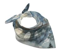 A Red Train Is Driving on The Stone Arch Bridge Women's Head Scarf Hair Square Scarves Headscarf for Sleeping Travel Beach 18"x18"