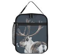 A Reindeer Standing Lunch Bag for Adults - Reusable Insulated Lunchbox, Leakproof Small Lunch Box Tote for Men & Women, Portable Food Cooler Bag for Work, Office, Picnics
