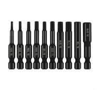 A Reliable Choice Complete set of ten magnetic hex screwdriver bits designed for various drilling tasks