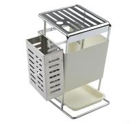 A Reliable Choice for Organizing Your Culinary Essentials Stylish Metal Shelf Equipped With Functional Features (stainless steel)