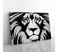A Remarkable Lion Canvas Wall Art Print Ready to Hang, Framed Picture for Living Room Bedroom Home Office Décor, 76x50 cm (30x20 Inch)