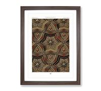 A Renaissance Pattern By Albert Racinet Vintage Framed Wall Art Print, Ready to Hang Picture for Living Room Bedroom Home Office Décor, Walnut A4 (34 x 25 cm)