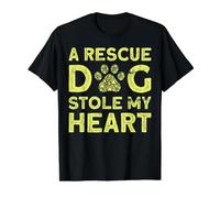 A Rescue Dog Stole My Heart Dog Rescue Value Graphic T-Shirt, Men, Black, L