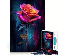 A Resilient Rose Teenagers 1000 Piece Jigsaw Puzzle Serene Game Tight Connection Pattern Build Birthday Art Gift (38x52cm)