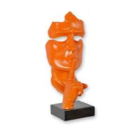 A resin "speak no evil" mask - orange replica retro design decoration