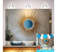 A retro-modern solar mirror with a metallic gold frame and blue accents is perfect for weddings and birthdays 440x300CM