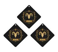 A-ries Zodiac Sign 3 PCS Car Air Freshener Hanging Aromatherapy Tablets Automotive Ornament for Auto Room Bathroom Bedside Rhombus