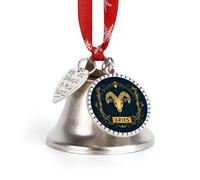 A-ries Zodiac Sign Christmas Bell & Sleigh Bells for Tree Decoration Hanging Ornaments Festive Decor Love Bell