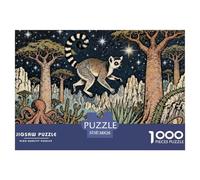 A Ring-tailed Lemur Jigsaw Puzzle Waterproof 1000 Piece Puzzles for Adults Colourful Educational Games