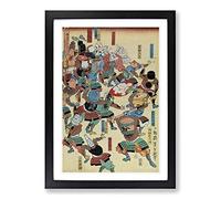 A Riot of Samurai by Tsukioka Yoshitoshi Framed Print | A2 Black Framed Wall Art | Ready to Hang | Modern Nature Picture | Living Room Bedroom Lounge Office