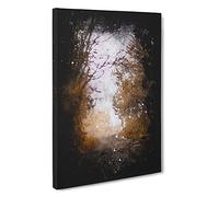 A Road Through the Woods Paint Splash Canvas Print for Living Room Bedroom Home Office Décor, Wall Art Picture Ready to Hang, 30 x 20 Inch (76 x 50 cm)