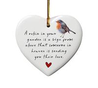 A Robin in Garden Acrylic Heart, Robins Appear When Loved Ones are Near, Keepsake, Quote Gift Sympathy Memorial Gift, Ro