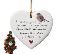 A Robin in Garden Heart Ornament,Robin Memorial Gifts,Bereavement for Loss Ornaments Ornament,Grave Ornaments,Garden Ornaments,Robin Ornaments,Robin Christmas Decorations,Headstones for Graves