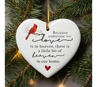 A Robin in The Garden Acrylic Heart, Robins Appear When Loved Ones are Near, Sympathy Gift, Memorial Quote Gift Keepsake, Robins Memorial Gift, Christmas Tree Heart Hanging Ornament (style C)