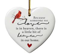 A Robin in The Garden Acrylic Heart Sympathy Gift, Robins Appear When Loved Ones are Near Bereavement Gift, Because Someone We Love Is in Heaven Bereavement Ornament (Style C)