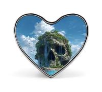 A Rocky Islands Resembl Skull Heart Metal Brooches 1 Inch Memorial Badges Exquisite Decorations Pins for Clothing