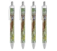 A Roe Deer in Wildflower Field Ballpoint Pens 0.5mm Fine Black Ink Retractable Writing Rollerball Pen for Home Office