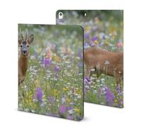 A Roe Deer in Wildflower Field Funny Tablet Case Compatible with IPAD 2020 （10.2in） Personality Protective Cover with Pen Slot