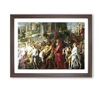 A Roman Triumph By Peter Paul Rubens Classic Painting Framed Print | A4 Walnut Framed Wall Art | Ready to Hang | Classic Historical Picture | Living Room Bedroom Lounge Office