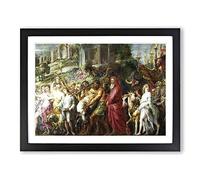 A Roman Triumph By Peter Paul Rubens Classic Painting Framed Wall Art Print, Ready to Hang Picture for Living Room Bedroom Home Office Décor, Black A4 (34 x 25 cm)