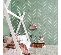 A Room with White Line Vinyl Wall Decals, Peel and Stick Modern Boho Stickers, 300 Stripes with a Reference Template for Sticking, Bedroom Living Room Office Home Wall Art Decor