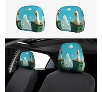 A Rooster Floating On The Sea Head Rest Cover Car Accessories, 2 Pcs Car Seat Headrest Cover, Washable Headrest Protector Universal Fit To All Car Suvs Truck Van Vehicles Auto