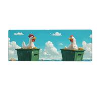 A Rooster Floating On The Sea Mouse Pad In Big Extended Non-Slip Rubber Base Mousepad With Stitched Edges Gaming Pc Desktop Large Mouse Pad 11.8x31.5