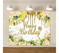 A Rose Gold Sparkling Flower Birthday Backdrop Polyester Fiber Background Girl Birthday Party Decoration 440x300CM