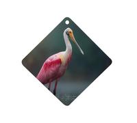 A Roseate Spoonbill Car Air Freshener Aromatherapy Tablets Hanging Scented Cards for Rooms Bathrooms Wardrobe Rhombus