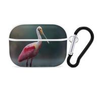 A Roseate Spoonbill Compatible with Airpods Pro Case Cover Hard Cases with Durable Hanging Buckle Charging Visible LED