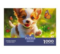 A Running Puppy Jigsaw Puzzles for Adults 1000 Beautiful Decoration Puzzle Pet Dog Fun Present & Activity for Home70x50cm/1000pcs