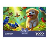 A Running Puppy Jigsaw Puzzles for Adults 1000 Educational Games Pet Dog Challenging Puzzles Fun Present & Activity for Home70x50cm/1000pcs