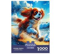 A Running Puppy Puzzles 1000 Pieces for Adults Beautiful Decoration Puzzle Pet Dog Challenging Puzzles Fun Present & Activity for Home38x26cm/1000pcs