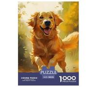 A Running Puppy Puzzles 1000 Pieces for Adults Beautiful Decoration Puzzle Pet Dog Colourful,Fun,Challenging And Brainteasing Adults Jigsaw Puzzle Gifts for Men38x26cm/1000pcs