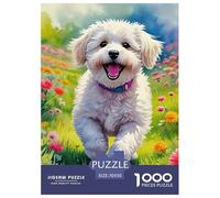 A Running Puppy Puzzles 1000 Pieces for Adults Beautiful Decoration Puzzle Pet Dog Gifts for Men70x50cm/1000pcs