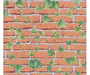 A.S. Creation 31942-2 Best of Wood and Stone Ivy Brick Design Wallpaper, Terracotta/Green/Grey