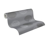 As Creation Bricoflor Non-Woven Wallpaper, Pattern Wallpaper, Modern, Spotty & Polka Dot In Grey - 10,05 X 0,53 M